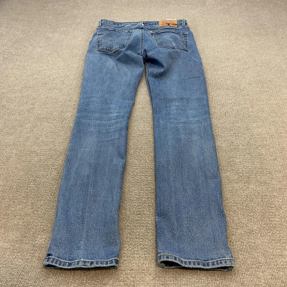 Levis Jeans Mens 31x32 Blue Regular Straight Stretch Distressed Denim Pants